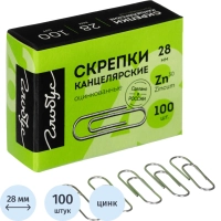 Скрепки Глобус 28мм, оцинкованные, 100 шт/уп, С28-100Ц