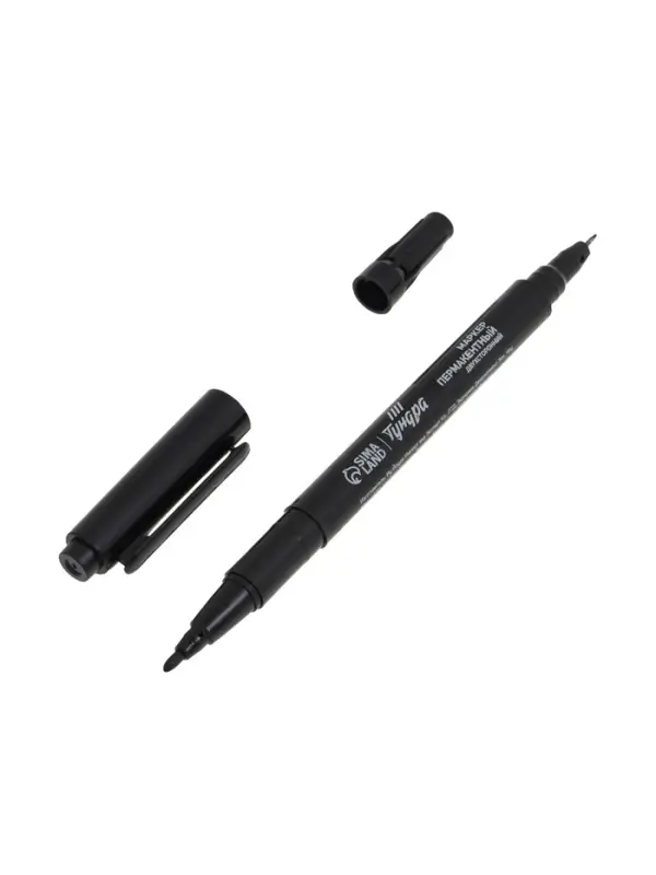 Маркер перманентный ТУНДРА, двухсторонний, черный, 1-1.5 мм, 10 шт. Маркер перманентный ТУНДРА, двухсторонний, черный, 1-1.5 мм, 10 шт.