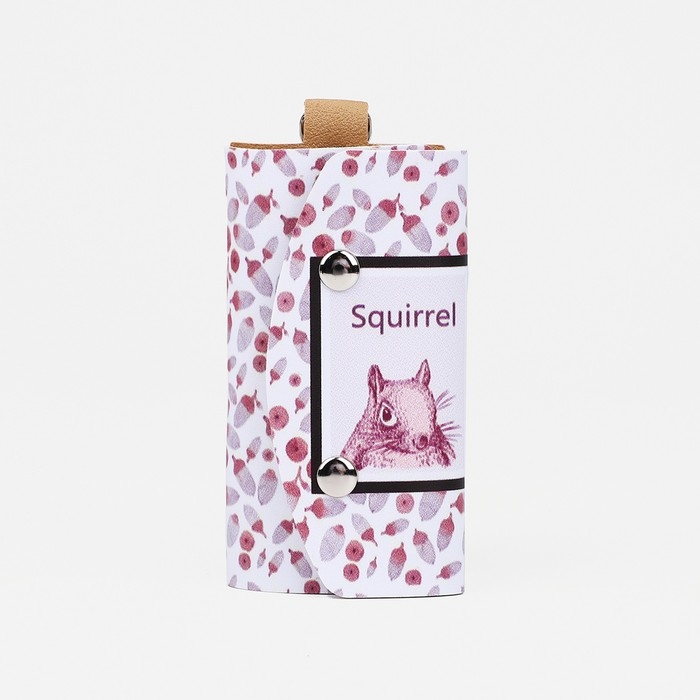 Ключница на кнопках, длина 10,5 см, 6 карабинов, цвет белый/розовый Ключница на кнопках, длина 10,5 см, 6 карабинов, цвет белый/розовый