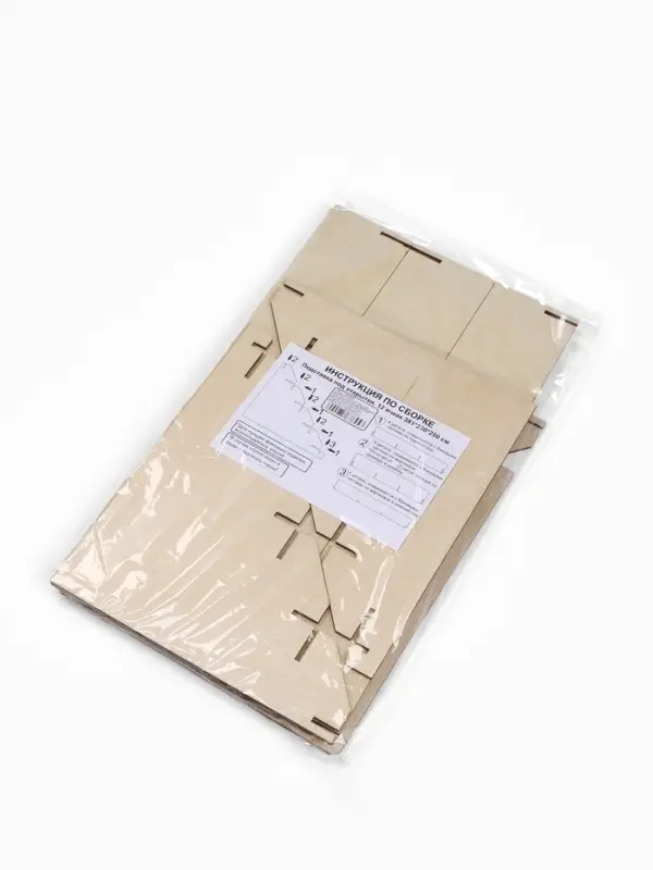 Подставка под открытки 12 ячеек по 12 см, 38.1&times;23&times;25 см, толщина 3 мм, бежевая