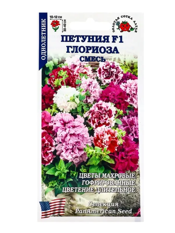 Семена Петуния Глориоза F1 /Сотка/ 10шт/ махр. смесь h-40см d-12см/*500 Семена Петуния Глориоза F1 /Сотка/ 10шт/ махр. смесь h-40см d-12см/*500
