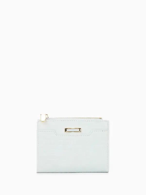 Кошелёк женский на кнопке, 12.5&times;2&times;9 см, однотонный, комбинированный, светло-голубой