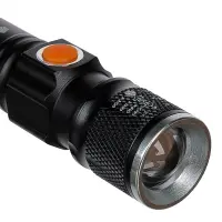 Фонарь ручной тм ЕРМАК, XPE,1000 мАч,10x2x2см,4 режима,пластик,металл, с USB штекером,фокусировка