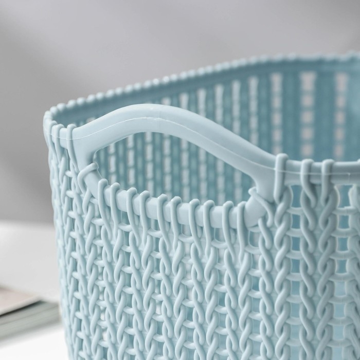 Корзина для хранения с ручками «Плетение», пластик, 24×16×13 см, цвет МИКС Корзина для хранения с ручками «Плетение», пластик, 24×16×13 см, цвет МИКС
