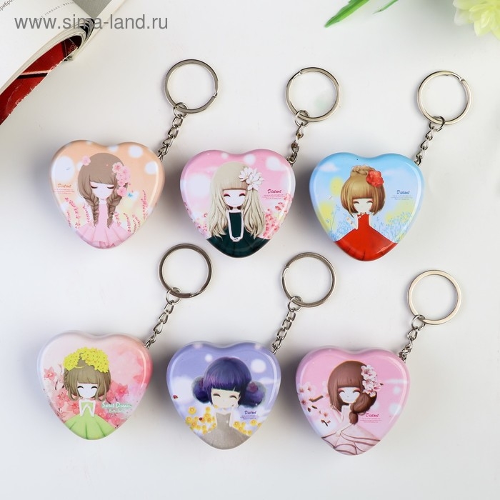 Шкатулка на кольце металл Шкатулка на кольце металл "Девочка с цветами" МИКС 2,1х4,5х4,5 см