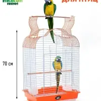 Клетка для птиц, Bd-3/1o, раскрывающаяся крыша, 47.5&times;37&times;70 см, оранжевая