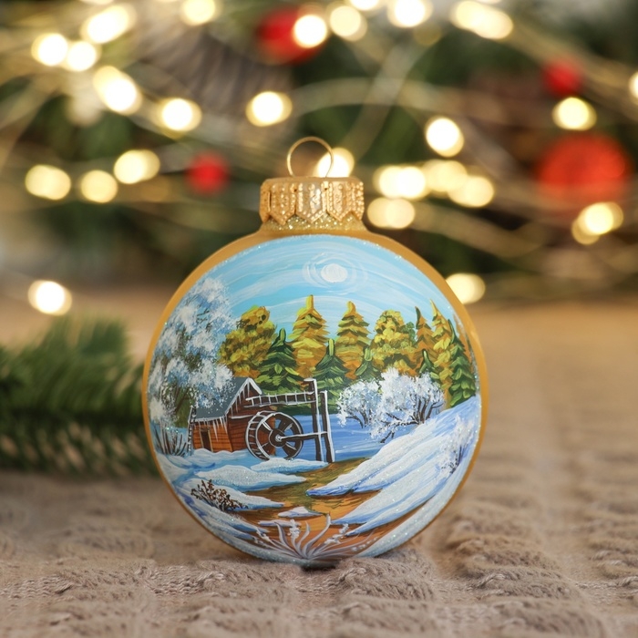 Набор из 4-х ёлочных шаров 80 мм «На краю света» Набор из 4-х ёлочных шаров 80 мм «На краю света»