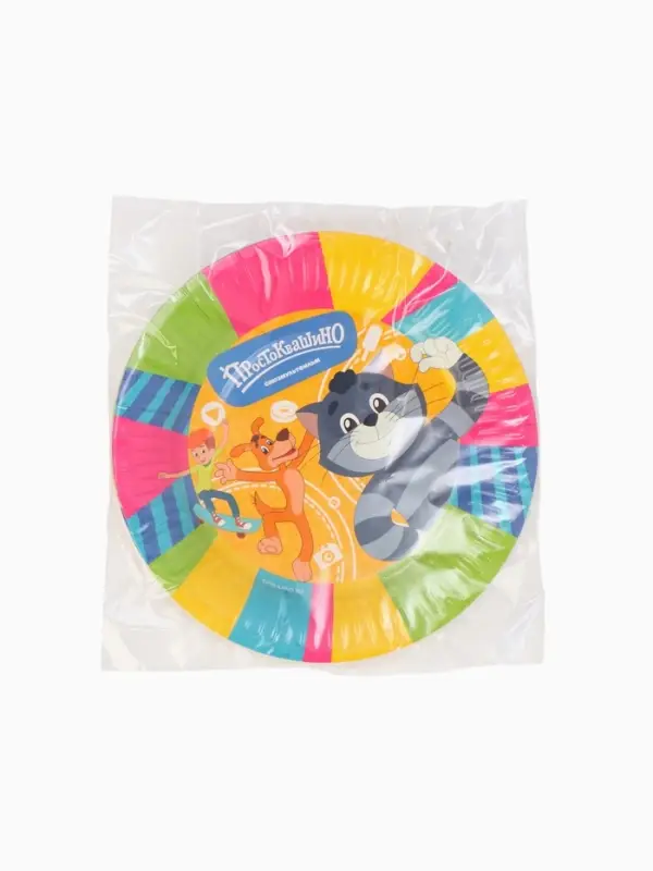 Тарелка одноразовая «Простоквашино» 18 см, набор 10 шт, Союзмультфильм Тарелка одноразовая «Простоквашино» 18 см, набор 10 шт, Союзмультфильм