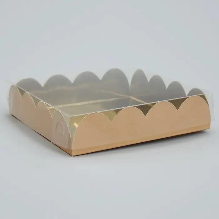 Коробка для печенья, кондитерская упаковка с PVC крышкой, «Игристая», 13 х 13 х 3 см Коробка для печенья, кондитерская упаковка с PVC крышкой, «Игристая», 13 х 13 х 3 см