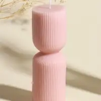 Свеча декоративная &laquo;Греция&raquo;, нежно-персиковая, 6&times;6&times;18 см