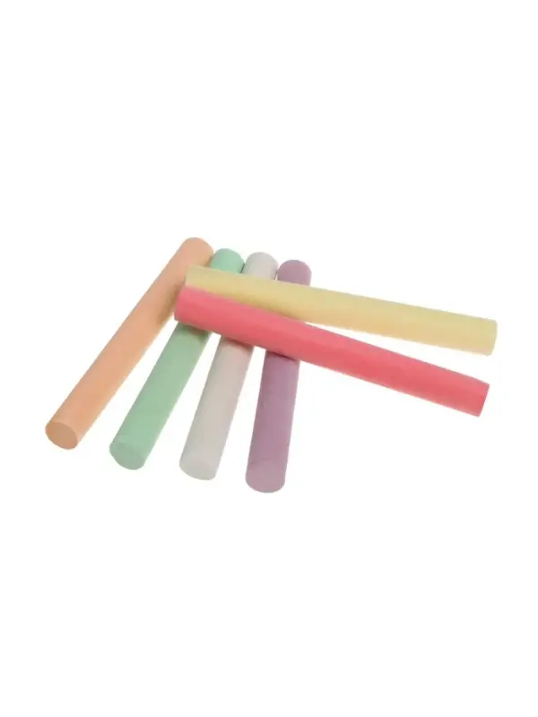 Мел школьный цветной, набор 6 цветов, круглый, беспыльный в картонной коробке, МИКС