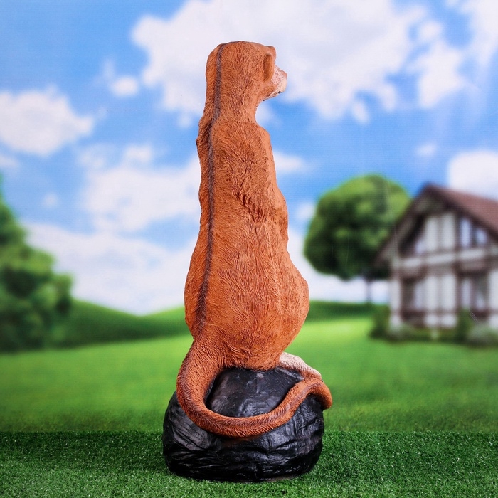 Садовая фигура из полистоуна «Большой сурикат на камне», 60×24×22 см