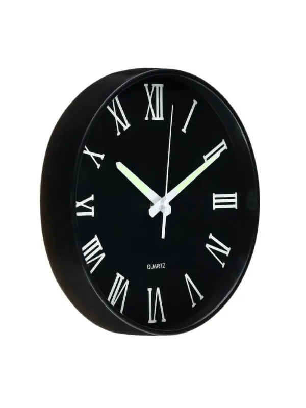 Часы настенные интерьерные &laquo;Классика&raquo;, бесшумные, плавный ход, светящиеся, d=25 см, от батарейки 1&times;АА