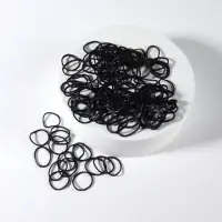 Силиконовые резинки для волос, набор - 800 (&plusmn; 50) шт., d=1.5 см, 50 г, чёрная