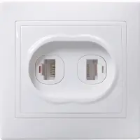 KVARTA Розетка 2-местная RJ11+RJ45 кат.5е РК/Т12-КБ белый GENERICA