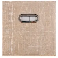 Короб стеллажный тм VETTA ЛЁН, полиэстер, 25х25х25см, бежевый