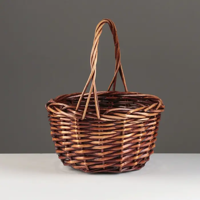 Корзина плетеная, 23х23х13х29 см, коричневый, ива