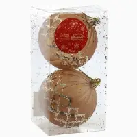 Ёлочные шары &laquo;Гэбриэл&raquo;, d=8 см, набор 2 шт., сетка, коричневые