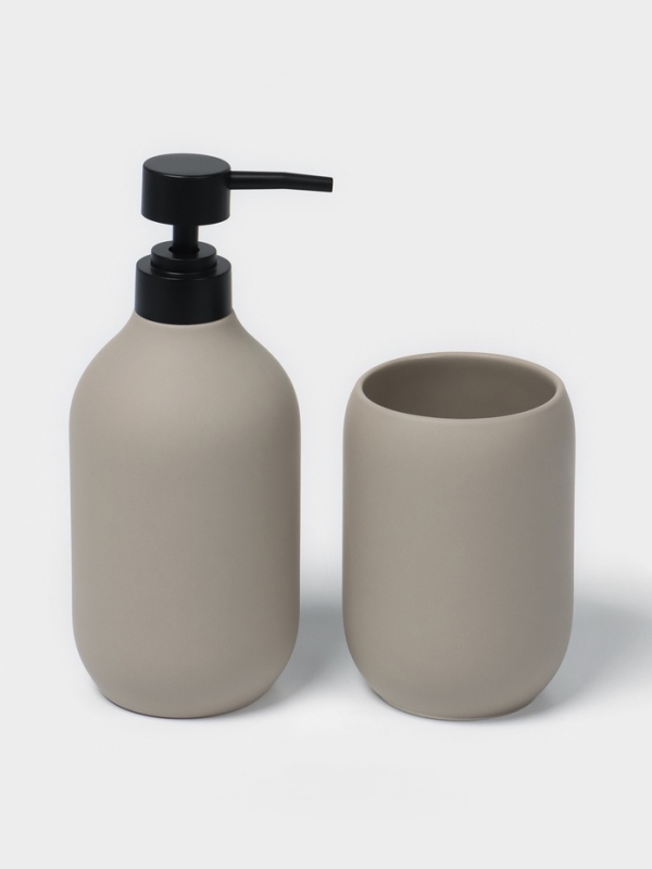 Набор для ванной Набор для ванной "Дуэт" 2 предмета (дозатор для мыла, стакан)