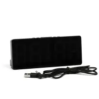Часы - будильник электронные, настольные, USB, термометр, календарь, 15&times;6.3 см, от батареек ААА