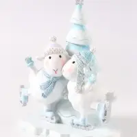 Фигурка новогодняя &laquo;Барашки на коньках&raquo;, 13.5 см, полистоун