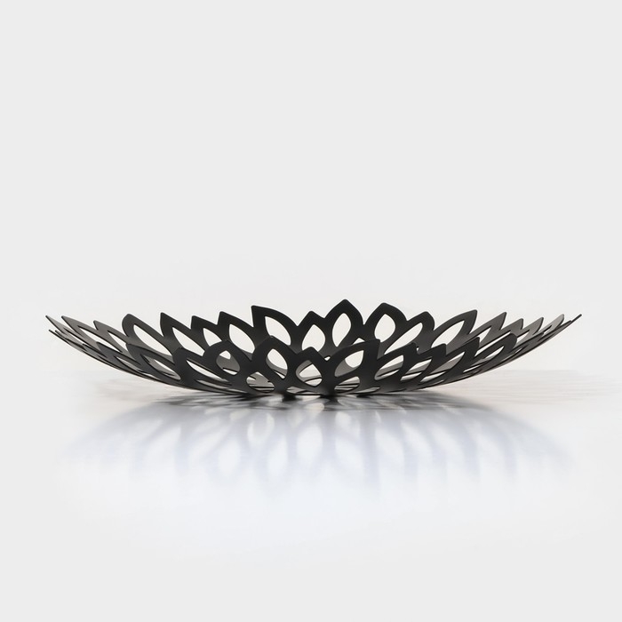 Фруктовница Доляна «Пион», 28,5×28,5×4,5 см, цвет чёрный Фруктовница Доляна «Пион», 28,5×28,5×4,5 см, цвет чёрный