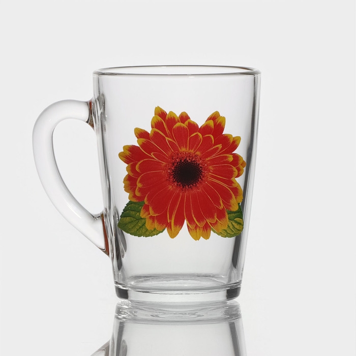 Кружка стеклянная «Коллекция цветов», 300 мл, рисунок МИКС Кружка стеклянная «Коллекция цветов», 300 мл, рисунок МИКС