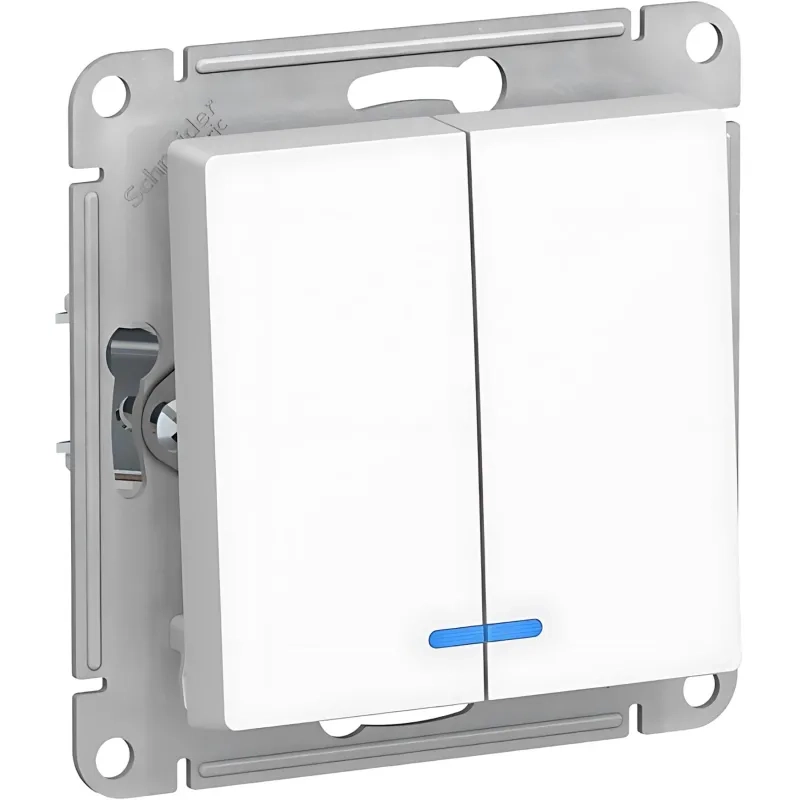 Выключатель 2-кл. СП AtlasDesign 10А IP20 10AX с инд.бел. SE ATN000153