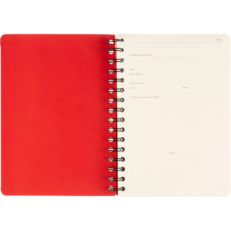 Ежедневник недатированный А5 PRAGMATIC на гребне, красный, 128л 3-748/05