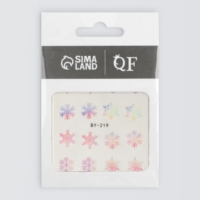 Слайдеры для ногтей «Снежинки», разноцветные Слайдеры для ногтей «Снежинки», разноцветные