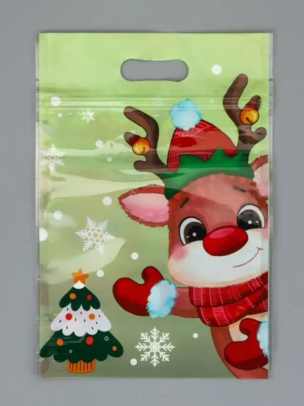 Пакет подарочный, с zip-lock застежкой,  Пакет подарочный, с zip-lock застежкой, "Друзья дедушки Мороза", 15х22см МИКС
