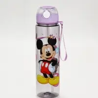 Бутылка пластиковая с трубочкой, 800 мл, фиолетовая