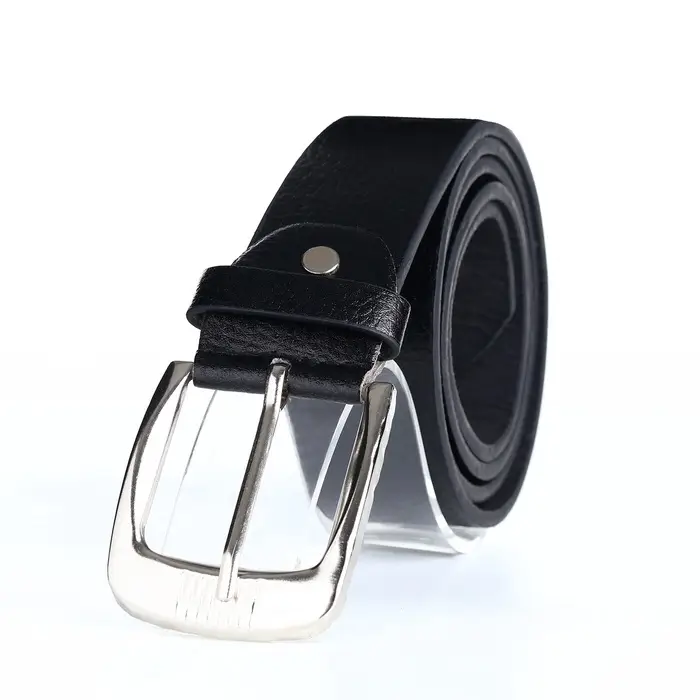 Ремень мужской, ширина 3.6 см, винт, пряжка металл, чёрный