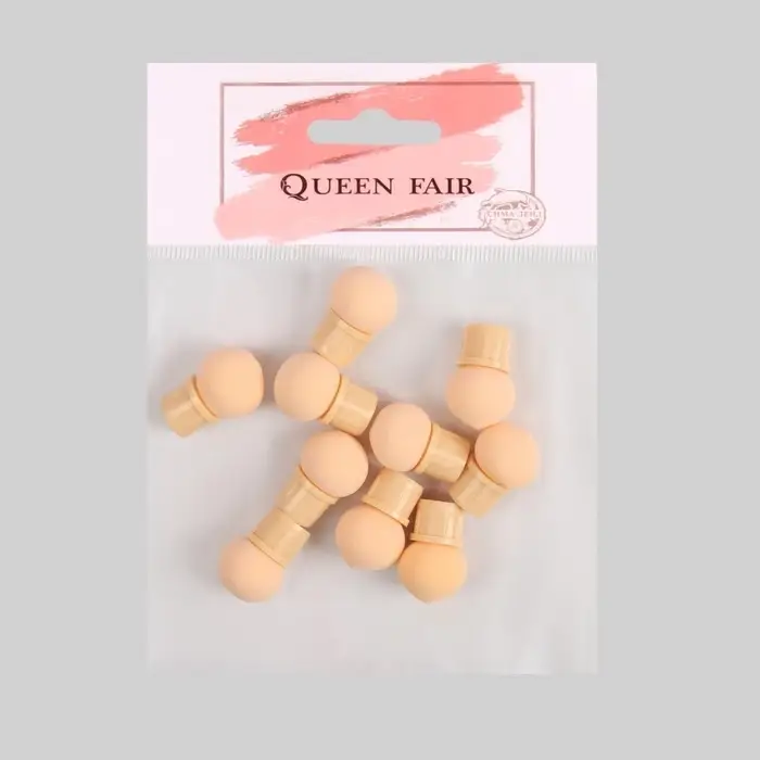 Сменные спонжи для маникюра, набор 10 шт., d=1.5 см, бежевые