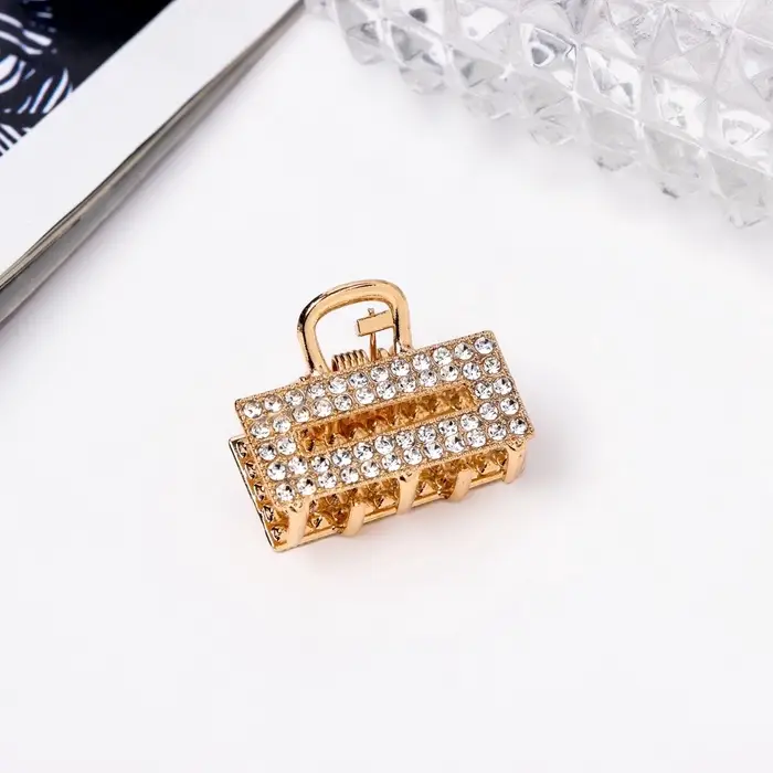 Крабик для волос &laquo;Грейс&raquo;, прямой, 2.5 см, золотистый