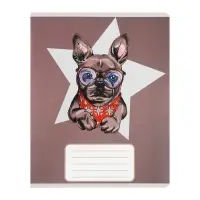 Комплект тетрадей из 10 штук, 12 листов в узкую линию Calligrata "Собачий стиль", обложка мелованный картон, ВД-лак, блок офсет, 5 видов по 2 штуки