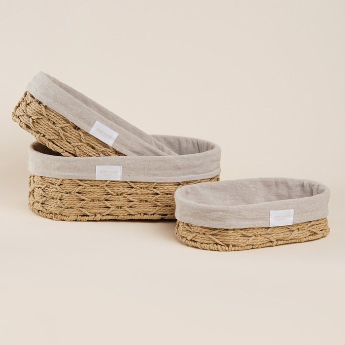 Корзины для хранения ручной работы SL Home, 3 шт: 26×16×7 см, 28×20×10 см, 34×24×11 см Корзины для хранения ручной работы SL Home, 3 шт: 26×16×7 см, 28×20×10 см, 34×24×11 см