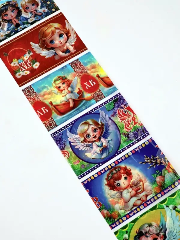 Термонаклейки на 7 яиц &laquo;Ангелочки&raquo;, на пасху