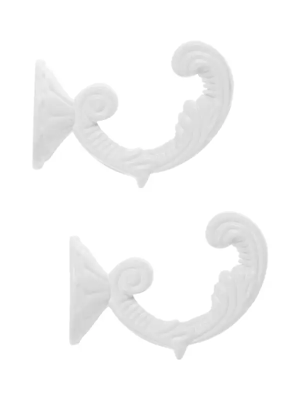 Крючок для штор ТУНДРА KS002, однорожковый, цвет белый, 2 шт Крючок для штор ТУНДРА KS002, однорожковый, цвет белый, 2 шт