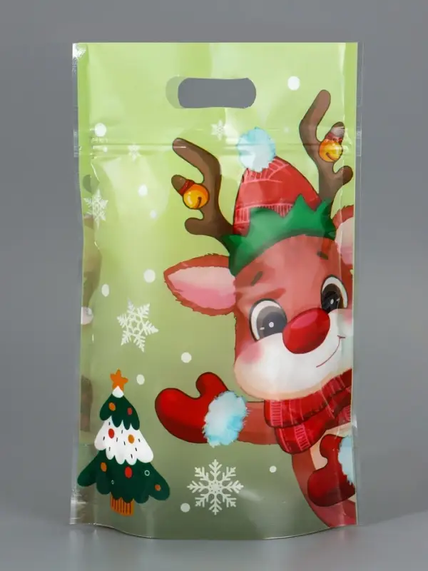 Пакет подарочный, с zip-lock застежкой,  Пакет подарочный, с zip-lock застежкой, "Друзья дедушки Мороза", 15х22см МИКС