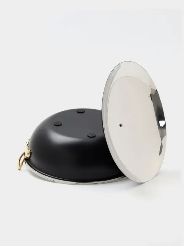 Блюдо глубокое с крышкой &laquo;Чёрный жемчуг&raquo;, 26.5&times;24.5&times;14 см, нержавеющая сталь, чёрное