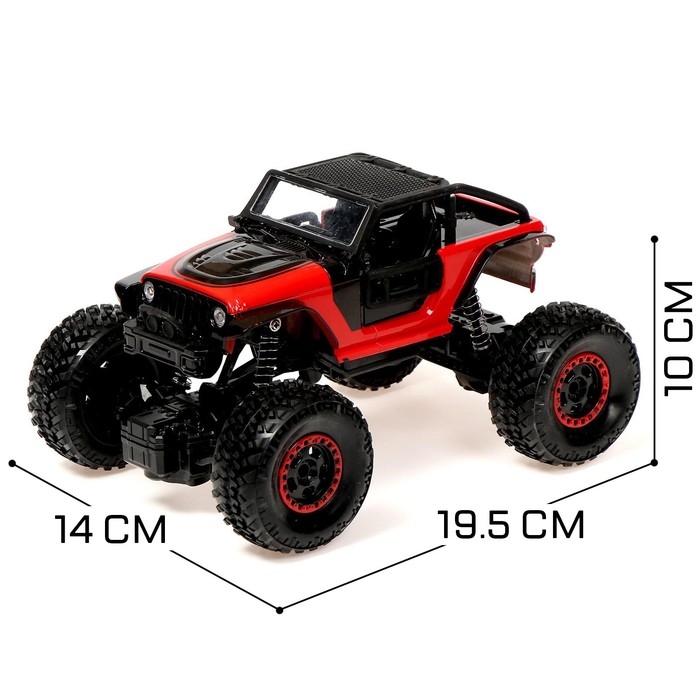 Джип радиоуправляемый «Краулер», 1:22, задний привод, работает от аккумулятора, цвет красный