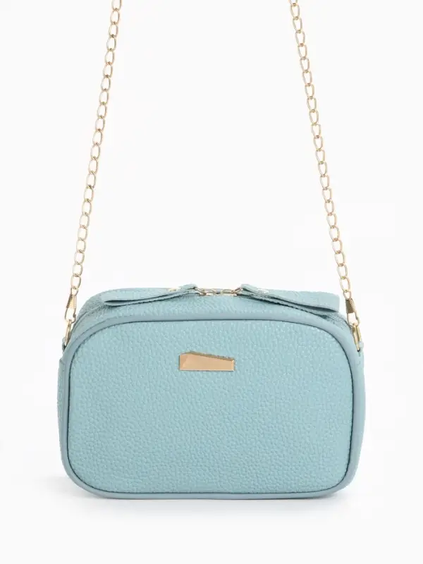 Сумка женская кросс-боди на молнии, 19&times;7&times;13 см, голубая