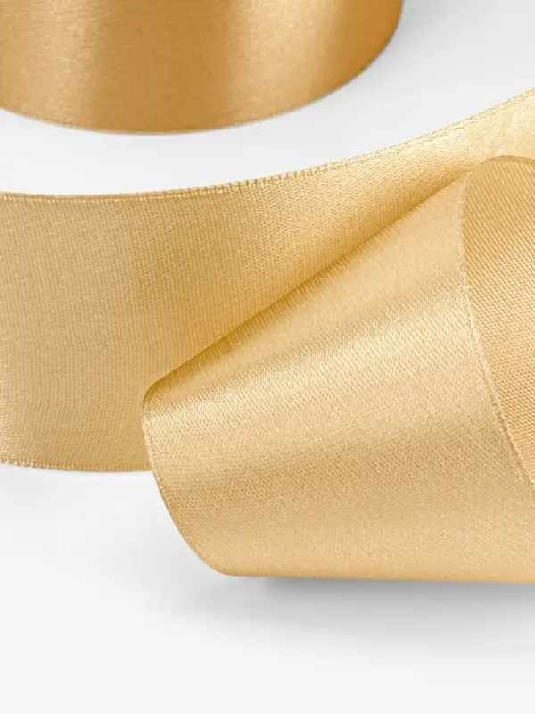 Лента атласная, 50 мм, 23&plusmn;1 м, золотисто-бежевая №186