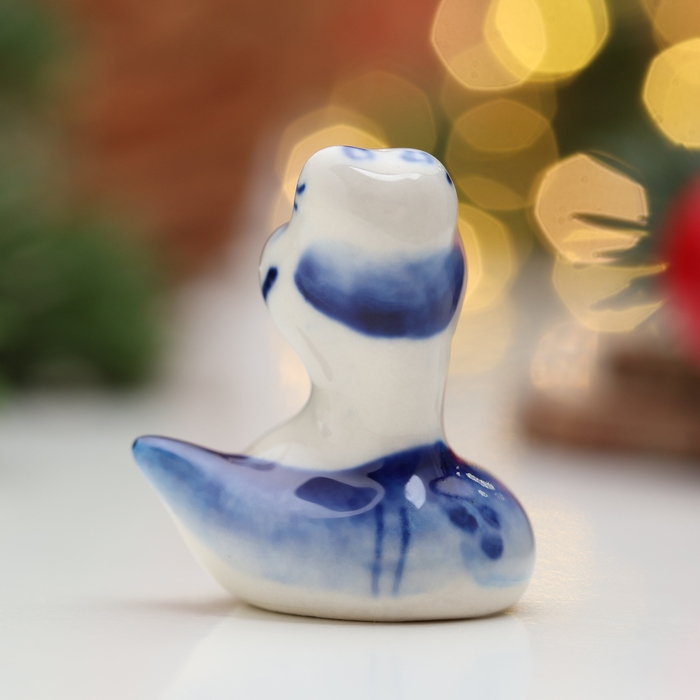 Новый год. Сувенир символ года Новый год. Сувенир символ года "Змея Пупс", гжель, 3,5 см