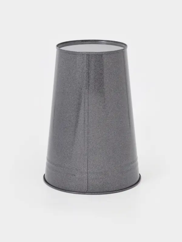 Вазон без ручек, 7 л, h=30 см, нержавеющая сталь, графитовый