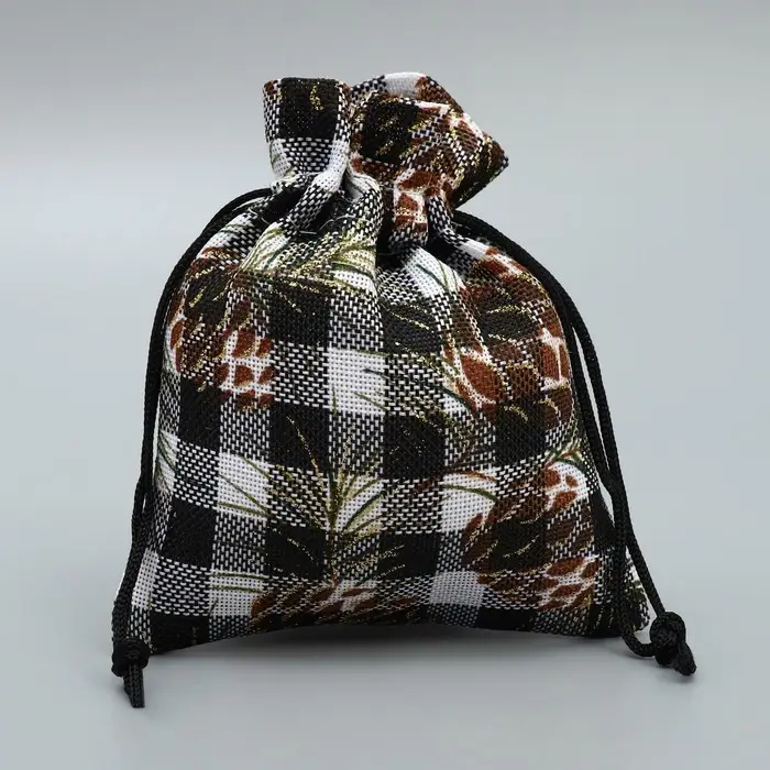 Мешочек подарочный холща «Шишки», 10 х 12 см +/- 1.5 см Мешочек подарочный холща «Шишки», 10 х 12 см +/- 1.5 см