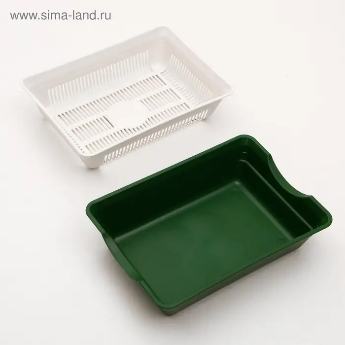 Туалет для кошек, 36&times;25&times;9 см, глубокий, с сеткой, пластик, цвет МИКС