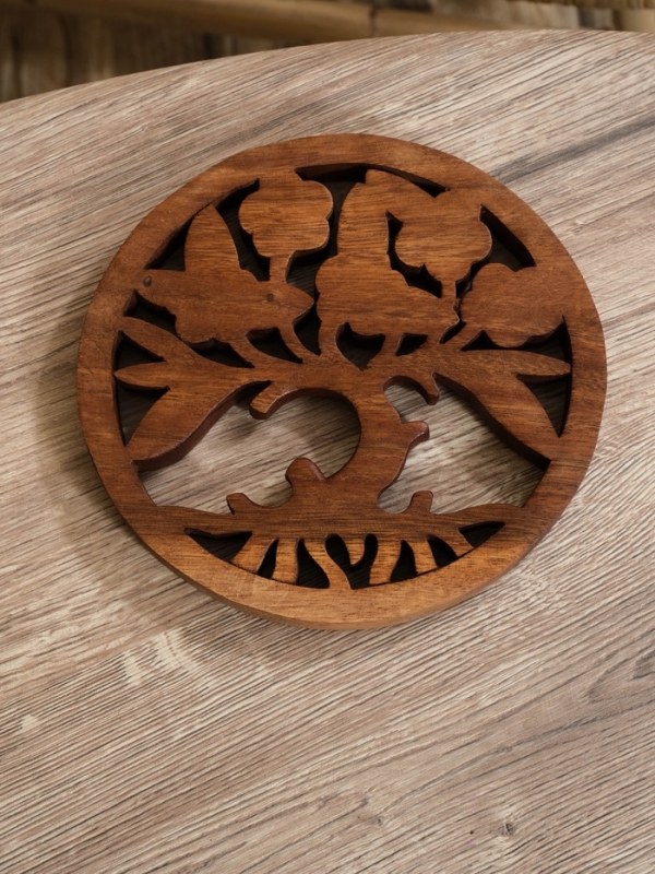 Панно "Древо жизни" дерево суар, 20х20х2 см