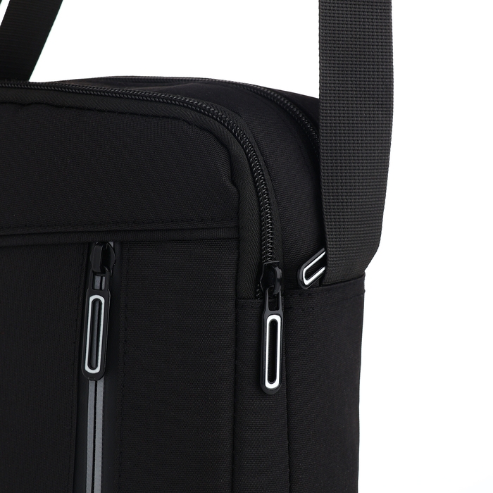 Сумка мужская на молниях, наружный карман, цвет чёрный Сумка мужская на молниях, наружный карман, цвет чёрный